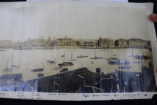 An early 20th century panoramic photo of Shanghai harbour